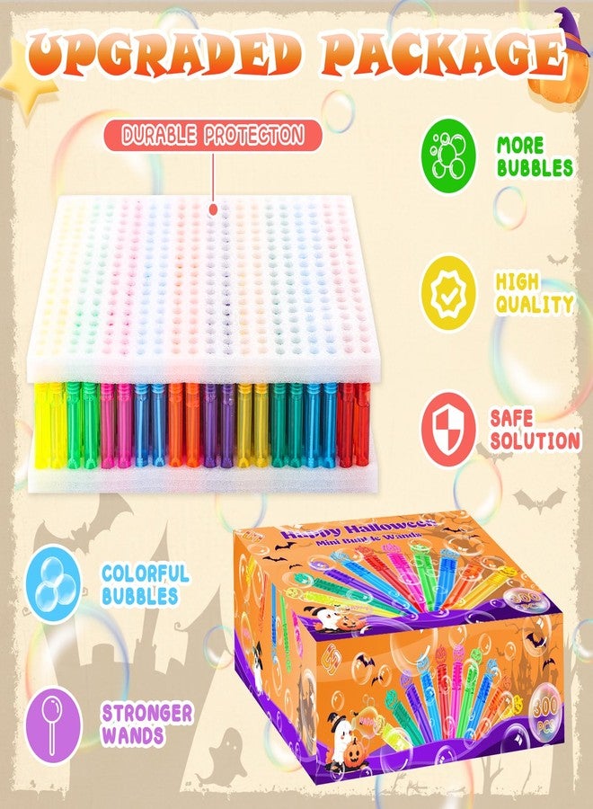 ZIRSENG 300 Piece Halloween Party Favor Bubbles, Halloween Bubble Wands Bulk for Kids Party Favor Supplies, Trick or Treat Goodie Bags, School Classroom Game Rewards, Halloween Miniatures - Image 2